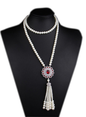 原创设计毛衣链珍珠超级减