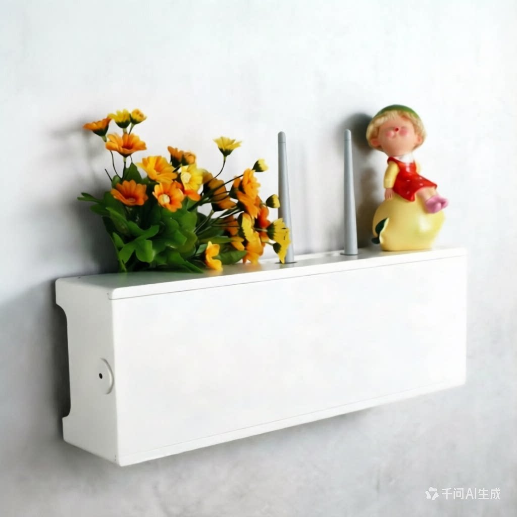 简单日子电线收纳盒接线板排插座遮挡盒装饰保护WIFI路由器收纳盒