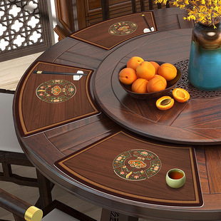 圆桌扇形餐垫中式 免洗隔热餐具垫加厚茶几垫防烫垫防水防油餐桌垫