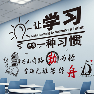 墙纸壁纸自粘宿舍创意励志墙贴纸布置学习海报教室班级文化墙装 饰