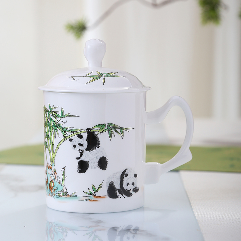 德睿祥景德镇陶瓷带盖杯瓷器政权