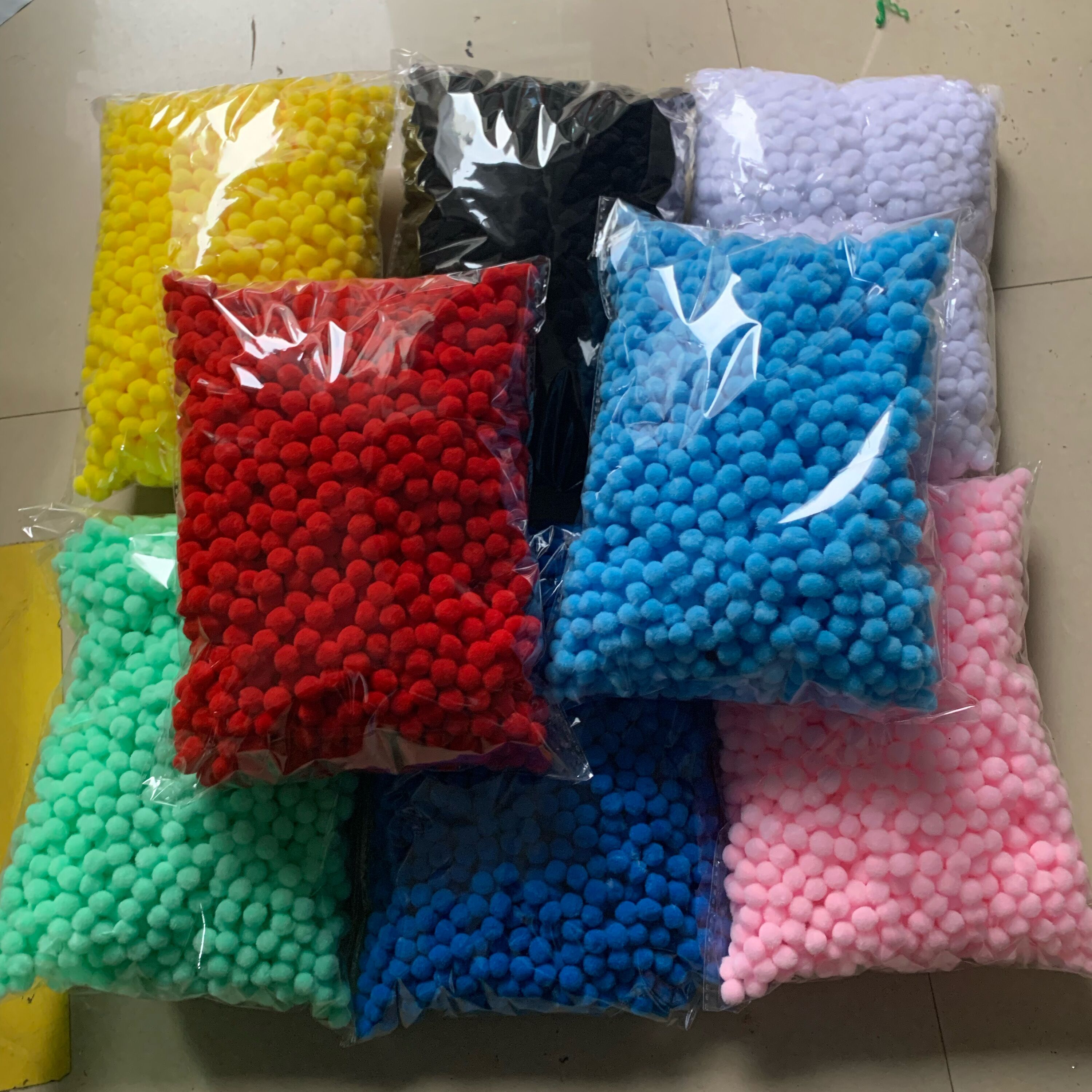 1cm单色毛球25色可选DIY粘图手工