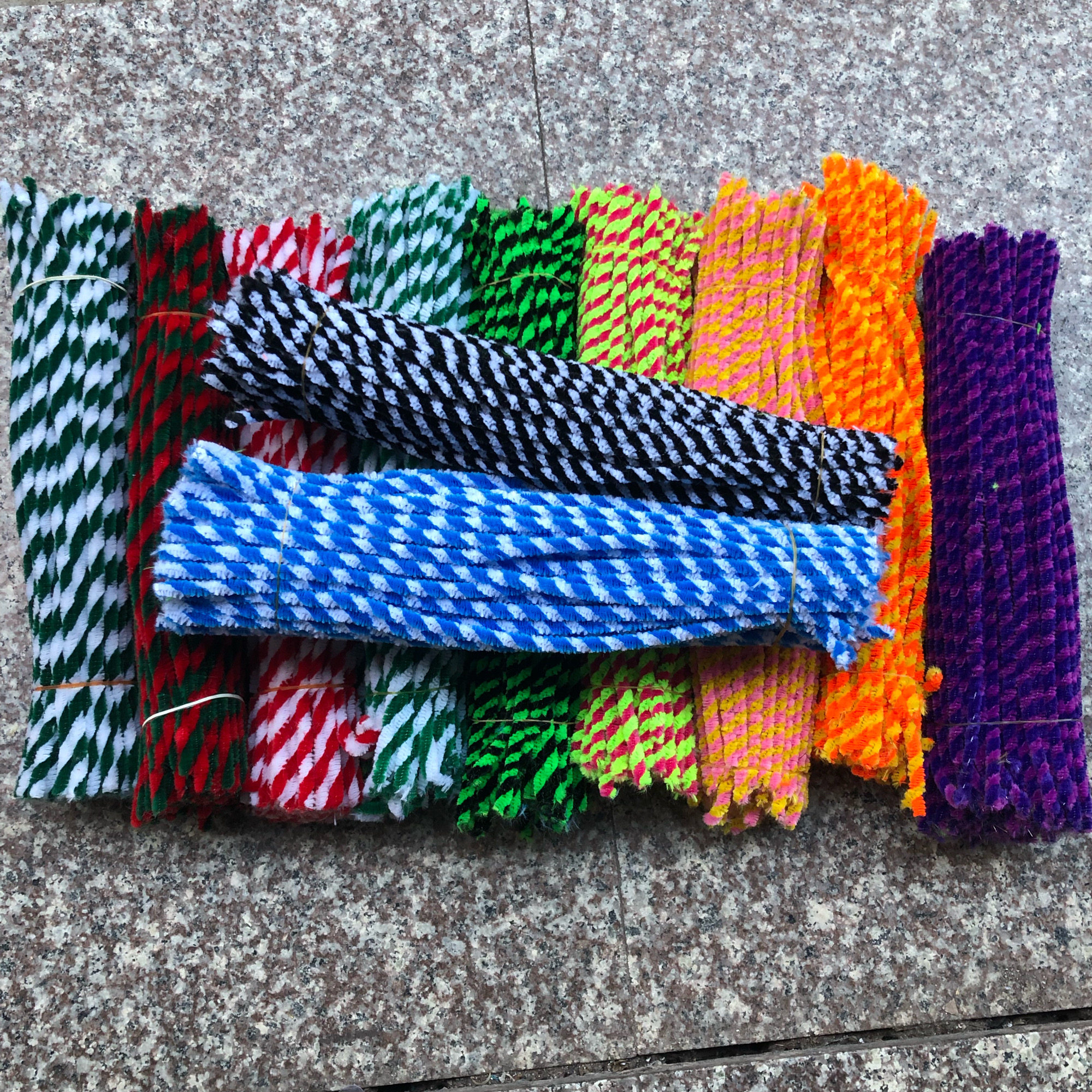 麻花扭扭棒双色毛条毛根