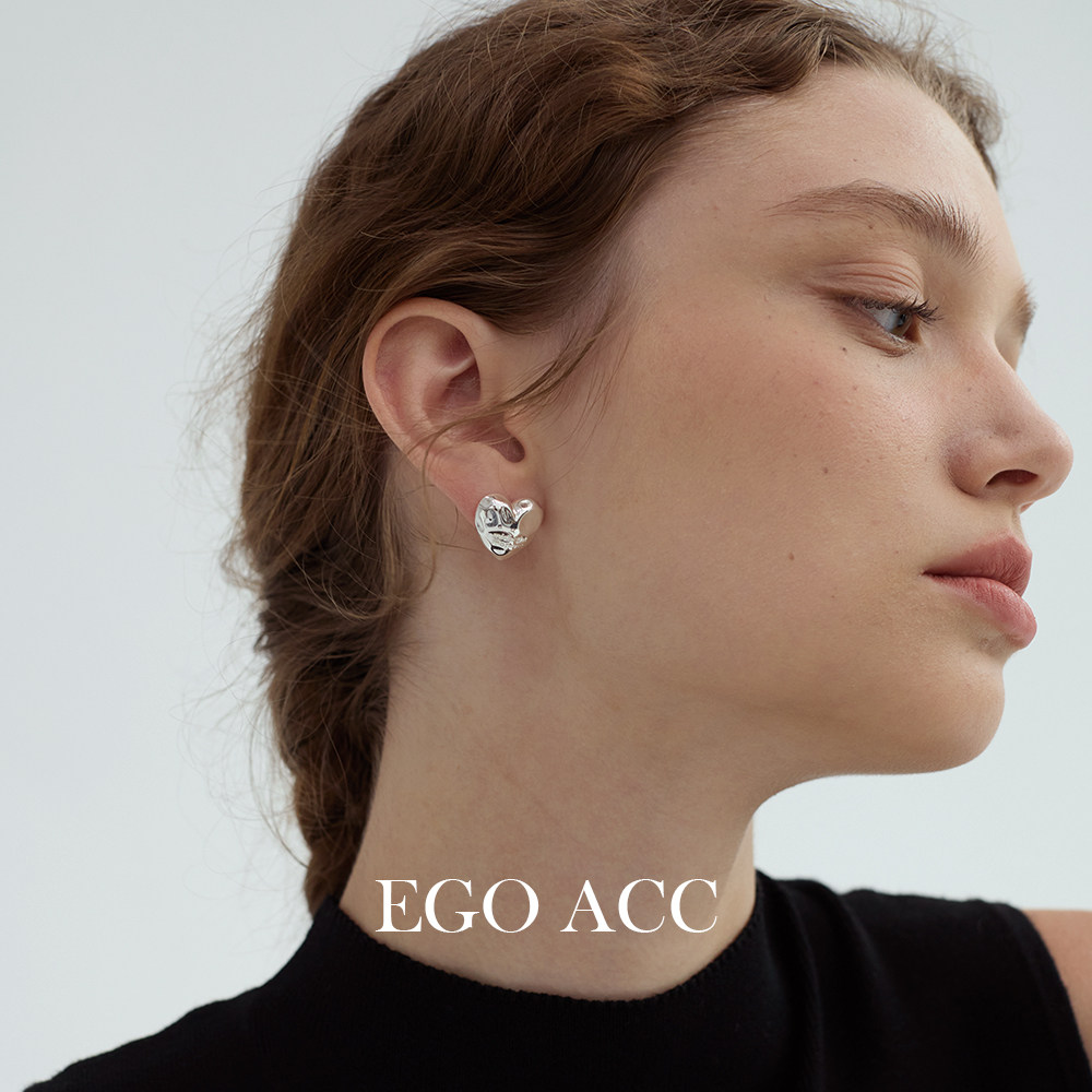 EGO ACC 冷淡风凹凸不规则字母爱心耳环女个性小众简约心形耳钉,饰品/流行首饰/时尚饰品新,耳环,淘宝优惠券,粉丝福利购,淘宝优惠卷