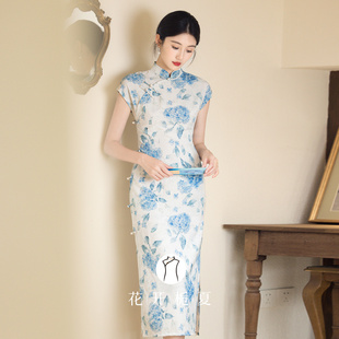 绝美漂亮日常旗袍2025夏季 新中式 国风清冷气质少女碎花连衣裙7