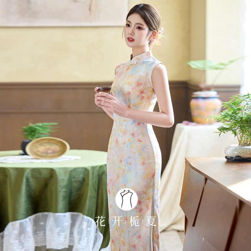 特别漂亮掐腰旗袍气质高级感浮光锦新中式改良年轻款少女日常7/30