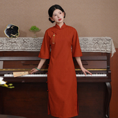 古法全开襟倒大袖 年轻款 旗袍2026春季 少女曳地长款 新款