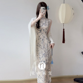 旗袍2026春夏新款 无袖 气质修身 年轻款 新中式 国风改良长款