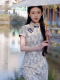 少女 复古民国风年轻款 花开栀夏素雅棉麻印花旗袍2026年春季 新款