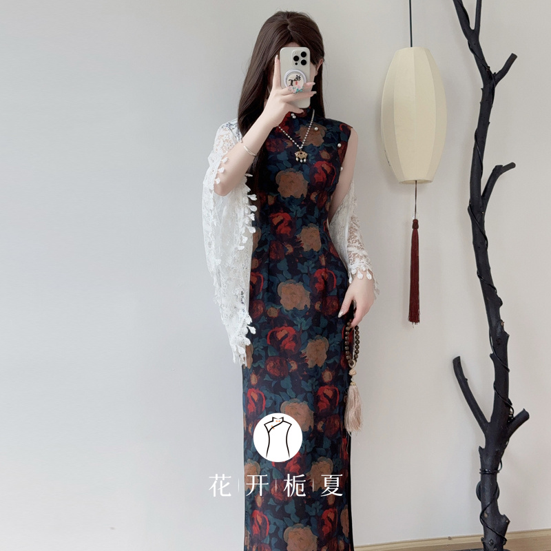 新中式绝美气质无袖旗袍