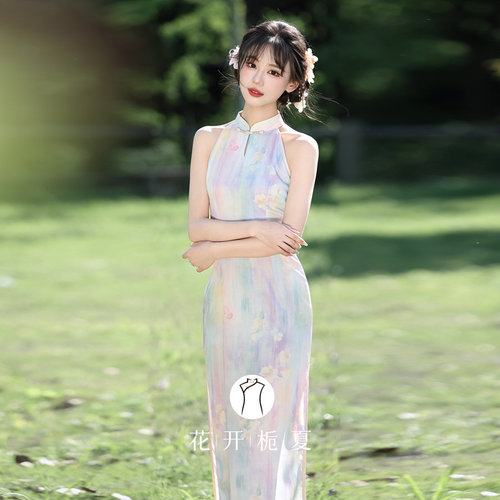 新中式绝美气质少女无袖旗袍