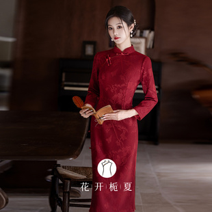 复古红色旗袍气质高级感新中式 新娘敬酒服订婚裙回门连衣裙9