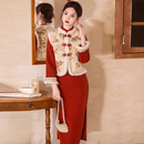 马甲连衣裙绝美改良旗袍新年战袍2025冬季 国风套装 女装 新中式