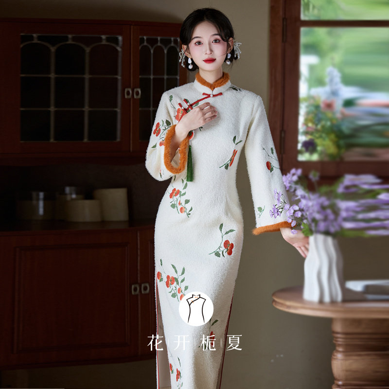 新中式国风少女旗袍冬装