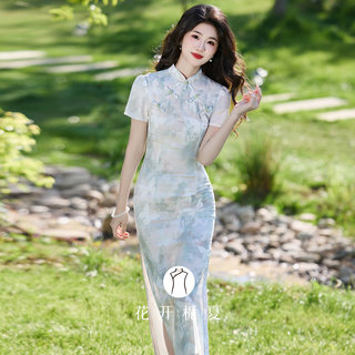 《月寒锦竹》上班可以穿着的旗袍2025新款少女新中式连衣裙