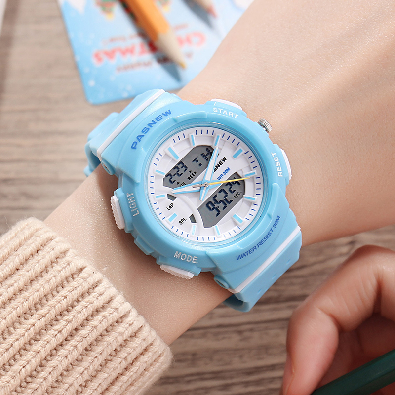 百圣牛运动风夜光多功能学生手表