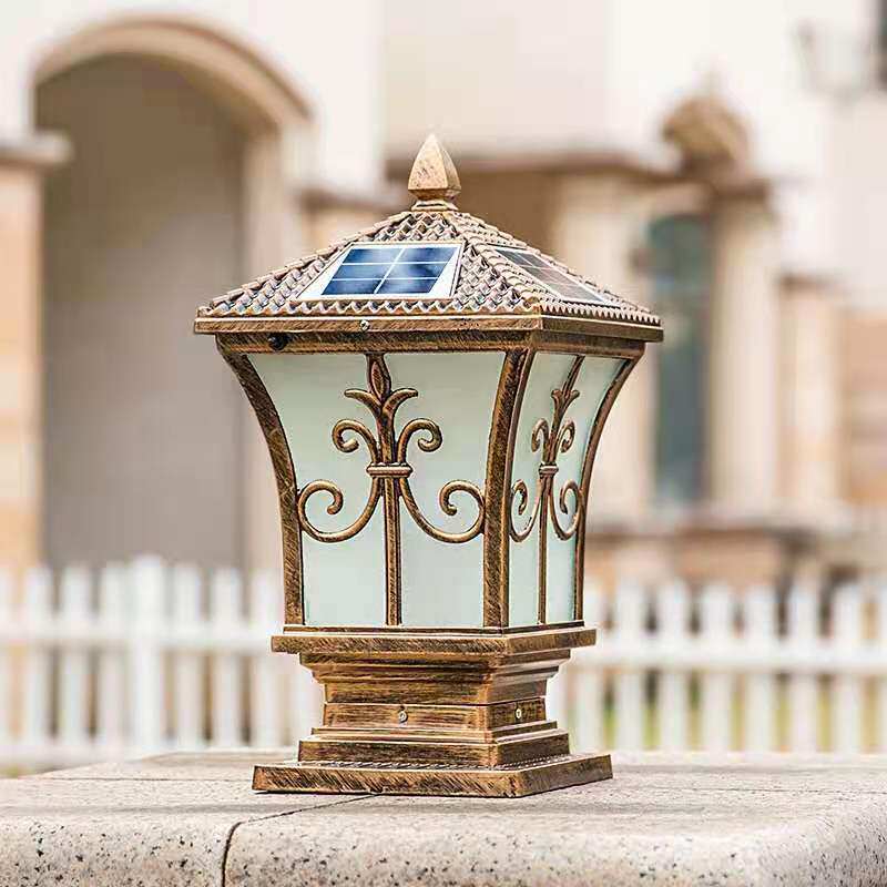 太阳能柱头灯欧式围墙大门立柱墙头灯户外别墅庭院景观防水LED灯