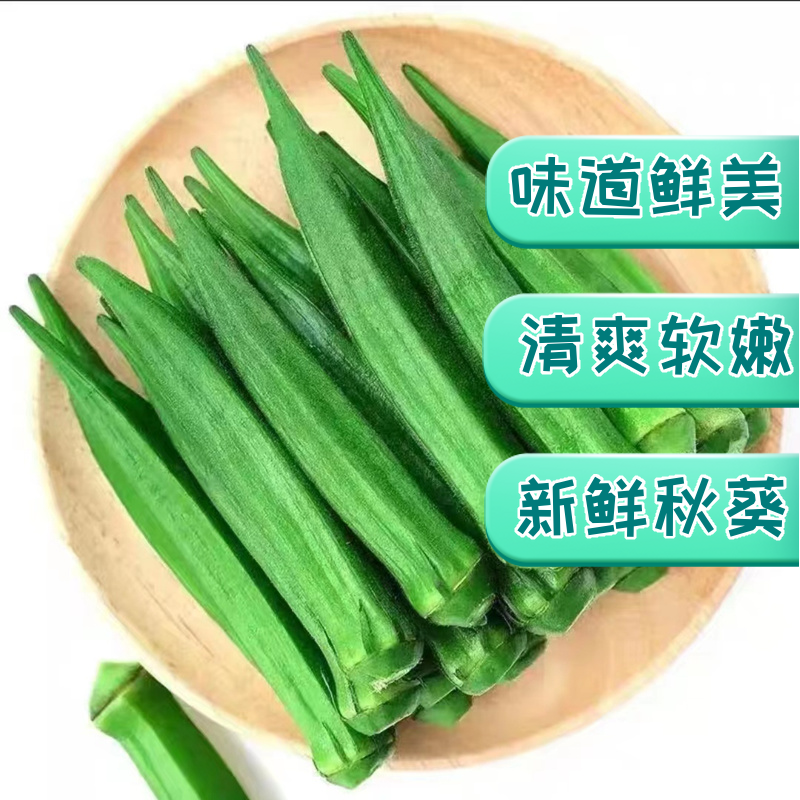 秋葵新鲜蔬菜5斤整箱本地羊角豆不老水果鲜秋葵现摘黄秋葵黄葵10