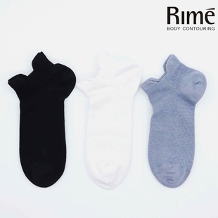 Rime韵魅绢棉暗花网眼运动男短袜抗菌隐形桑蚕丝无骨防掉跟船袜子