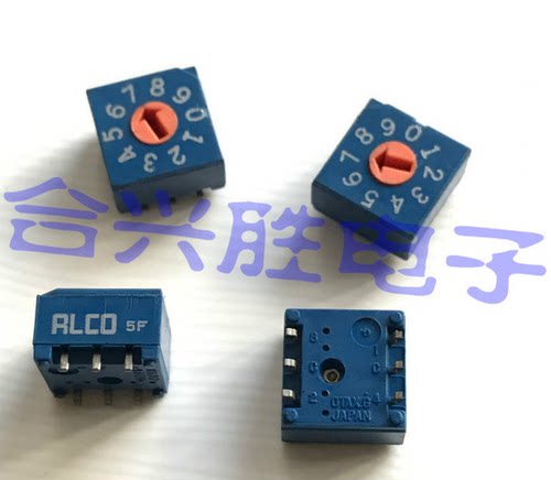 日本ALCO贴片0-9-旋转拨码开关10位编码开关 DRD10CS反码3：3脚位