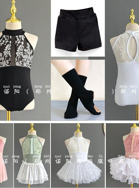 女童白色芭蕾连体服夏季吊带背心