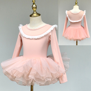 练功服女童可爱公主中国跳舞连体服 儿童舞蹈服女芭蕾长袖 秋季 新品