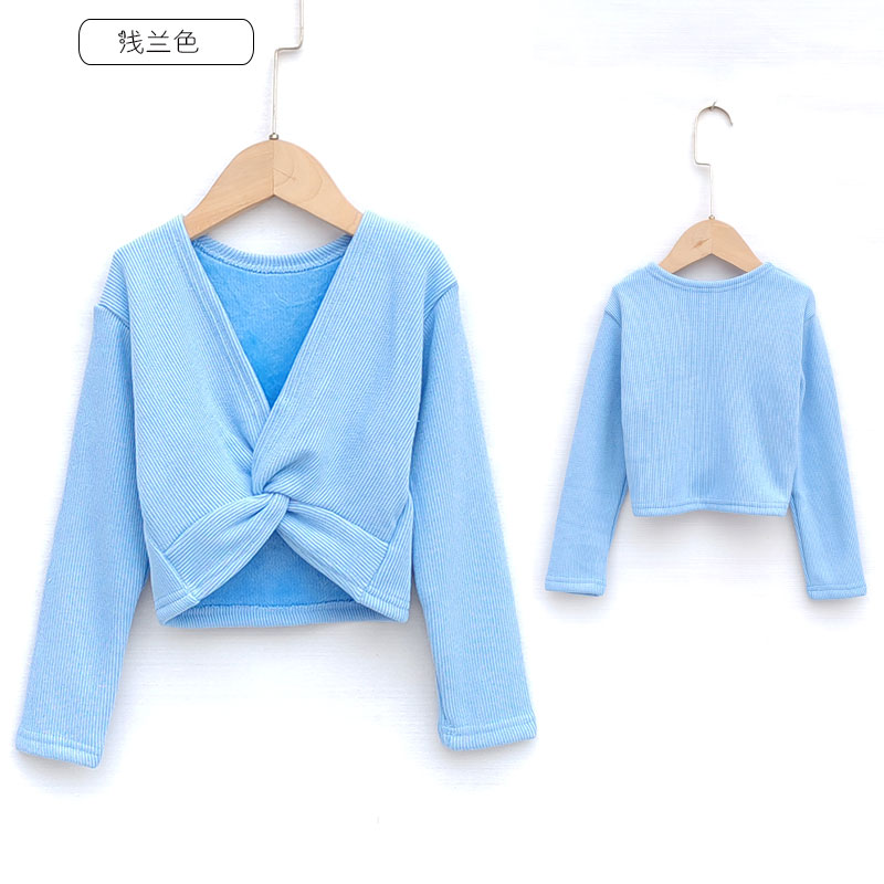 秋冬儿童舞蹈毛衣少儿练功毛衣加绒加厚保暖针织毛衫女童外搭外套