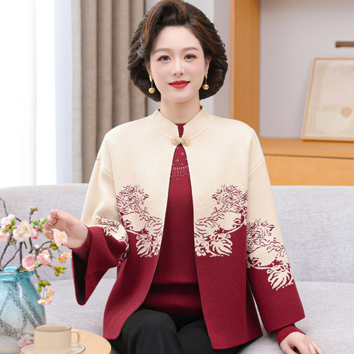 中老年女装妈妈装秋装两件套