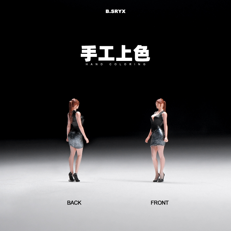 164商务女孩微缩人偶模型