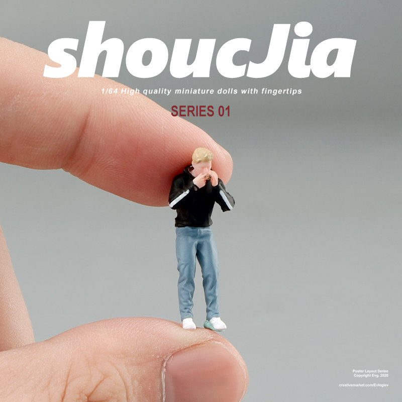 164金发男人微缩人偶仿真迷你