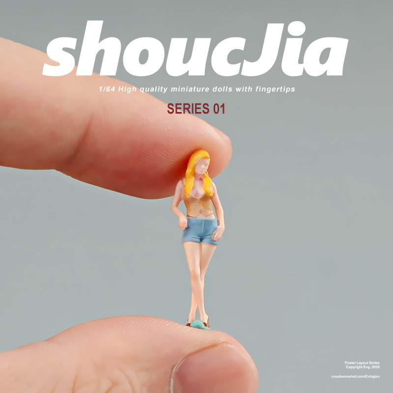 164金发女孩微缩人偶手办