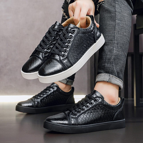 秋冬款欧洲站奢侈品手工编织鞋男士商务休闲鞋百搭加绒男板鞋CL30