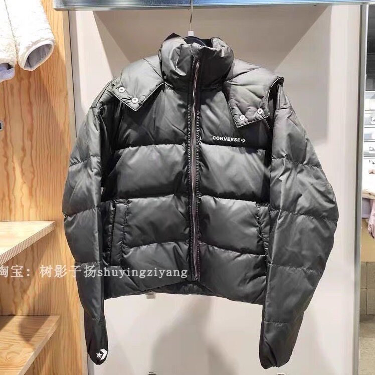 匡威经典款字母短款灰鸭绒羽绒服