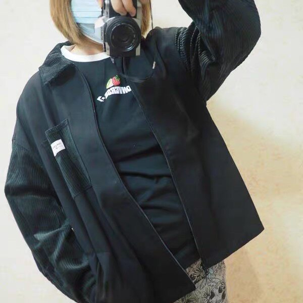 匡威秋冬灯芯绒拼接衬衫宽松夹克外套女款10023050a03 10021081