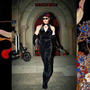 BUDDYBODY爵士风性感奢华老钱单排扣V领露背丝绒西裤晚宴男士套装