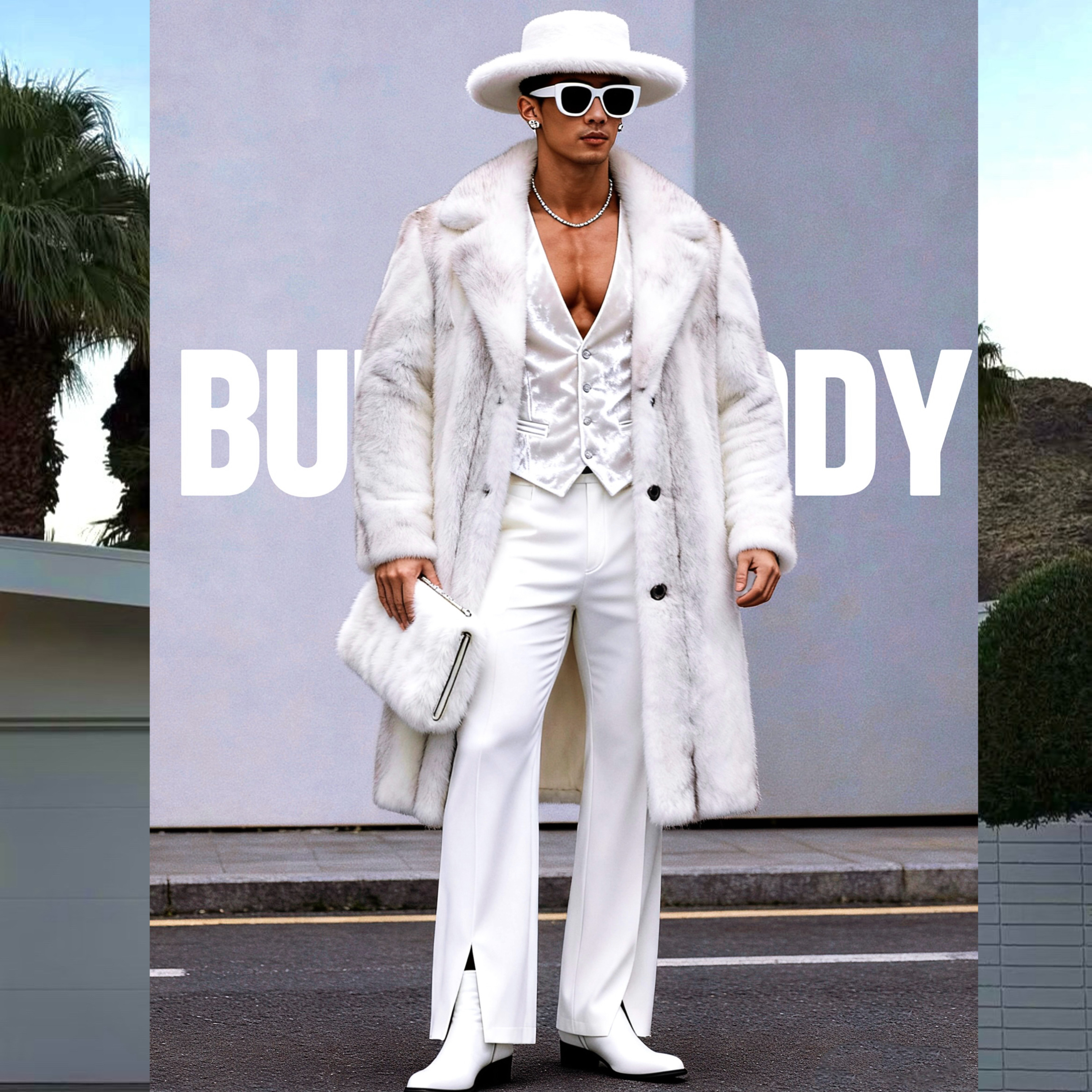 仿貂绒环保皮草西装领大衣老钱风