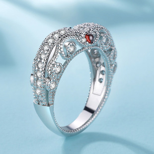 282巴洛克复古滚珠心形仿真红宝石夸张浮夸模特女女戒指