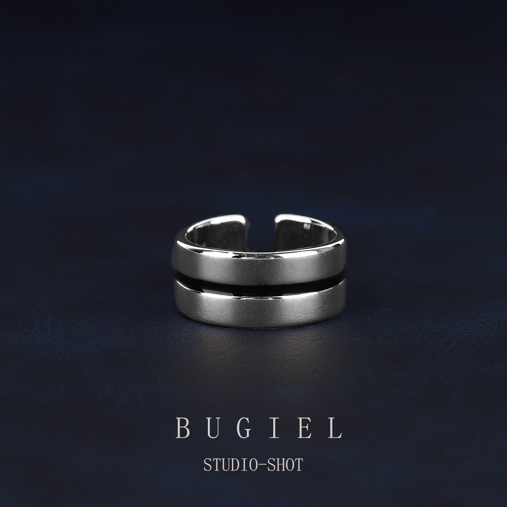 BUGIEL2026简约黑线戒指女极简风个性百搭指环男开口尾指戒子潮流