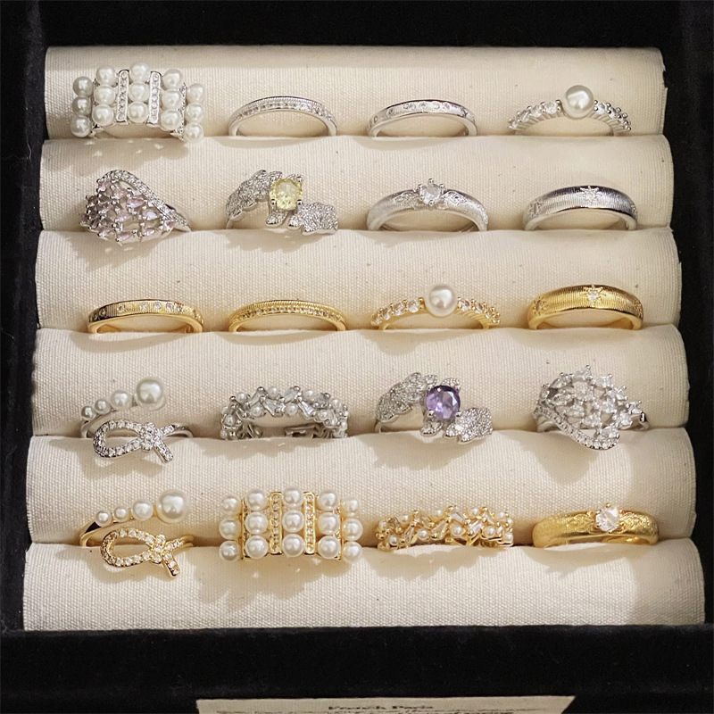 中古风新品日韩风开口戒指女百搭小众设计轻奢高级感中古风几何法