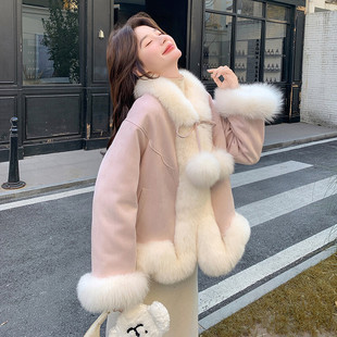 高级感90白鸭绒大毛领羽绒服女冬季2025新款小个子麂皮绒加厚外套