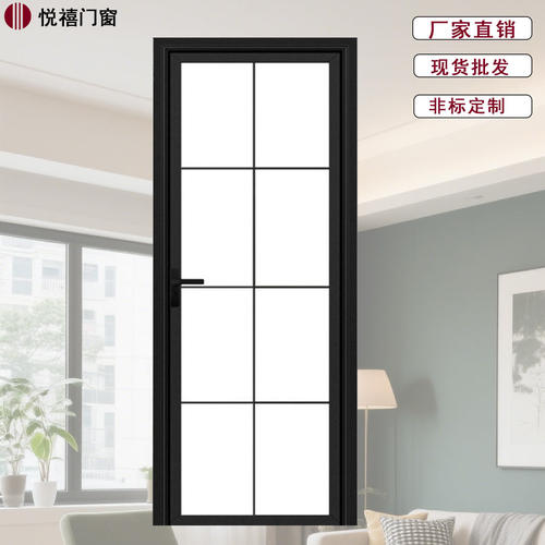 龙华卫生间门铝合金家装洗手间门浴室门厨房厕所门钢化玻璃平开门