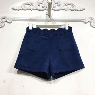 网红*SLN系列 D80125 时尚毛呢短裤品牌女装靓