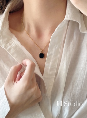 MISSJILL·双面玛瑙白贝母精致项链 高级品质小众轻奢925银镀18K