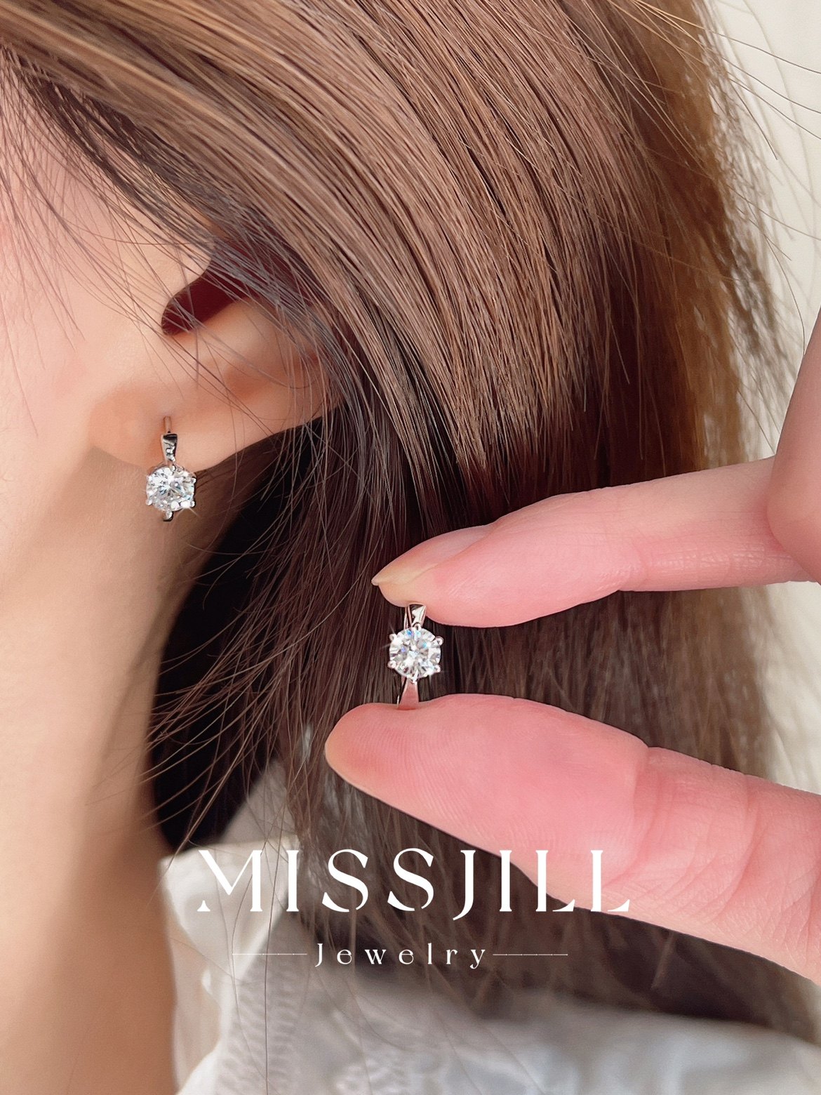 MISSJILL·钻戒耳圈｜超精致高级感简约气质锆石925纯银耳圈耳环