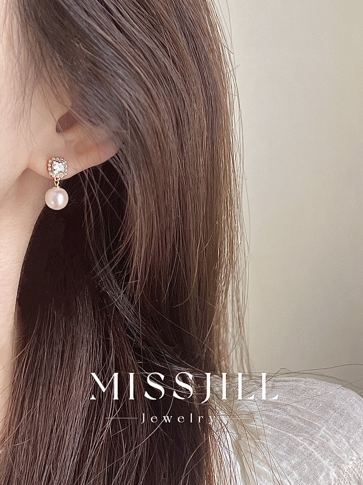 MISSJILL·甜心少女|小众甜美可爱精致通体925纯银珍珠耳钉耳环
