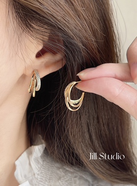 MISSJILL·设计感闪耀C型耳环｜小众轻奢精致特别925银镀14K金