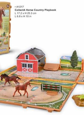 collecta我你他2025迷你马动物书玩具套装仿真农场模型玩具A1217