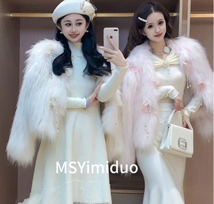 2025秋冬新款轻奢名媛仙气松弛感真毛皮草貉子毛短款外套女