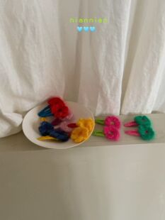 满3对包邮念念niannian韩系秋冬儿童毛线花朵发夹女宝宝边夹发卡