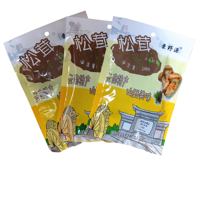 248gX3袋装爨野源鸡枞菌松茸菌云南特产即食菌菇零食油鸡枞菌松茸